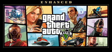 Official Grand Theft Auto V commercial edition title artwork